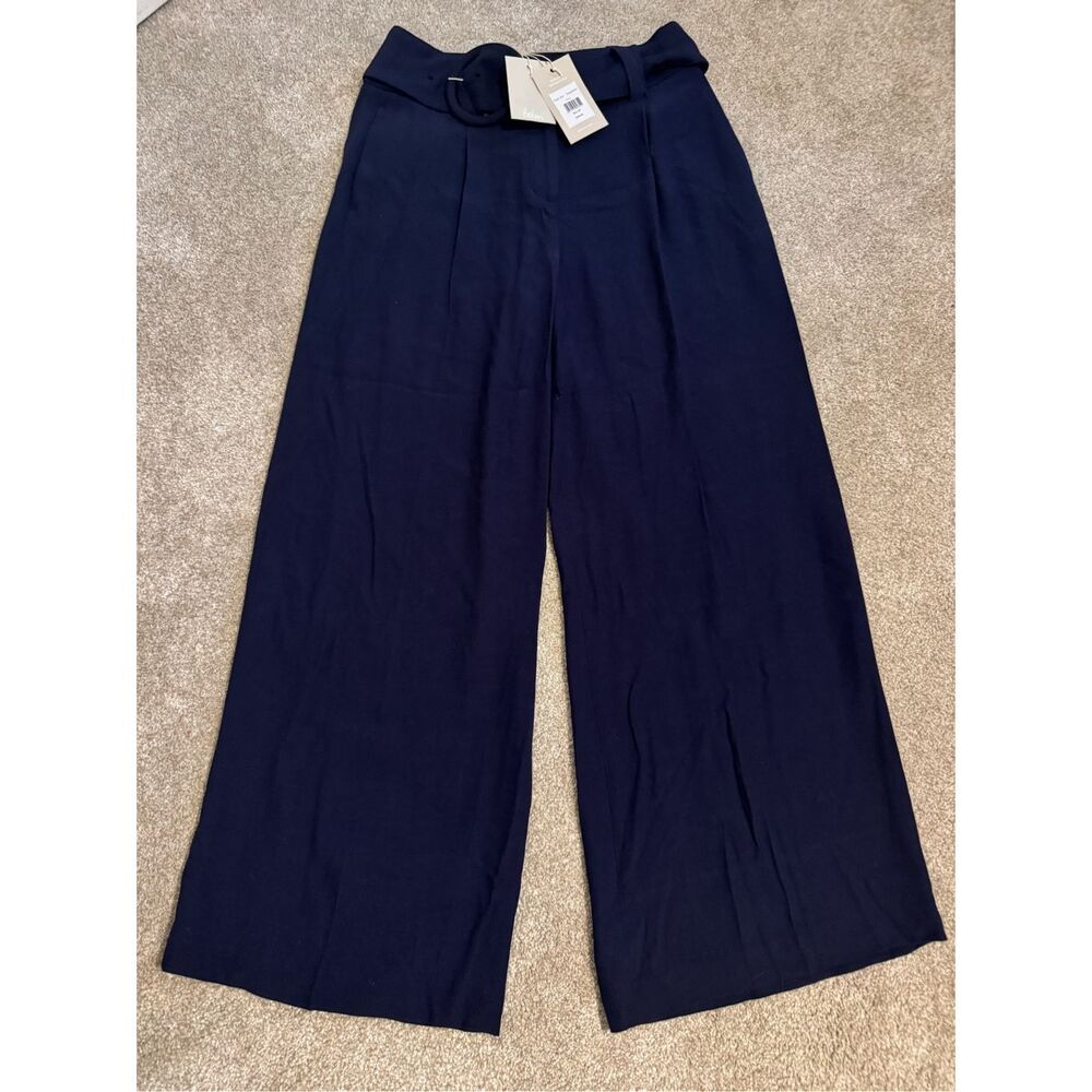 NWT Boden Wide Leg Pant With Belt, Navy Blue- 4P- Work Wear, Comfy